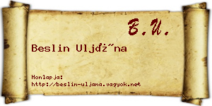 Beslin Uljána névjegykártya